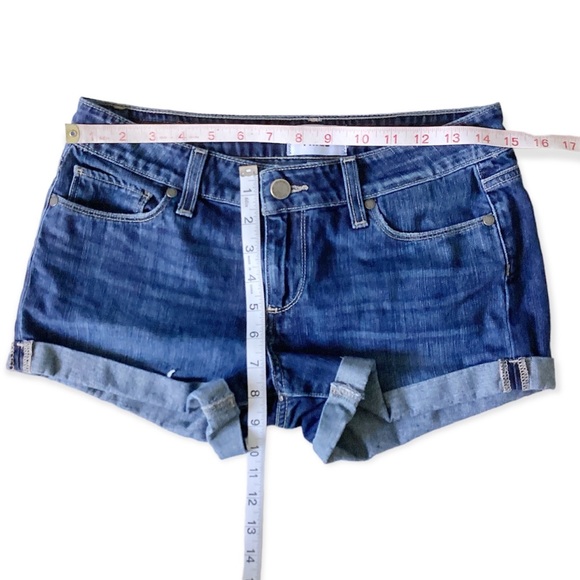 PAIGE Jimmy Jimmy Shorts Woman’s Size 25 Blue Cuffed Hem Sold Out on Revolve - Picture 12 of 13
